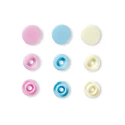 Prym Love – Non-sew Color Snaps – Lys rosa/hvit/lysblå