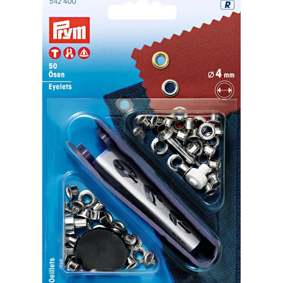 Prym Maljer m/skiver 4mm – 50stk – Sølv