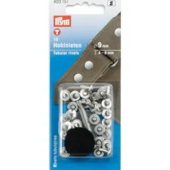 Prym Nagler rørformet 9mm – 15stk – Messing / Sølv