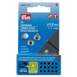 Prym Nagler rørformet 9mm – 20stk – Messing / Sølv