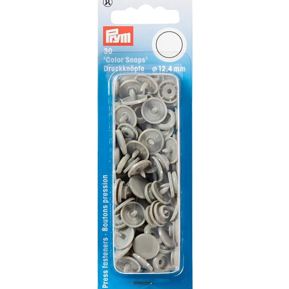 Prym Non-sew Color Snaps – Ø12.4 – Grå