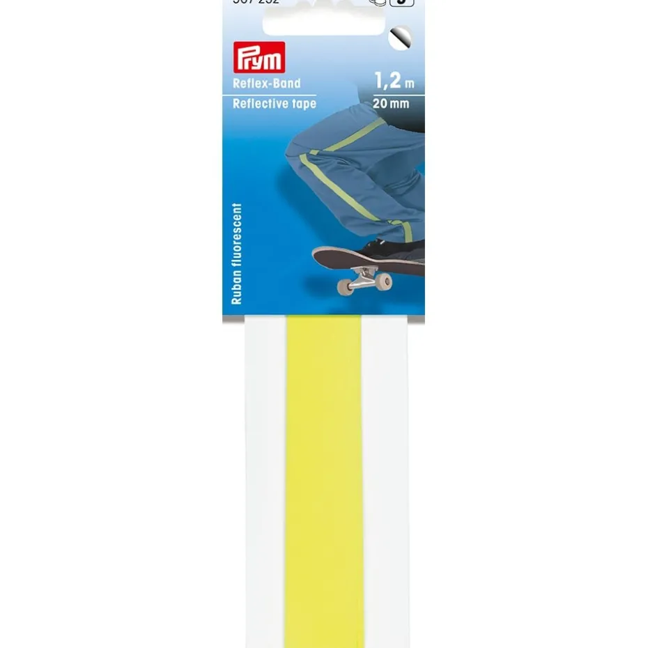 Prym Reflex Tape Selvklebende 1,2m – 20mm – Neongul