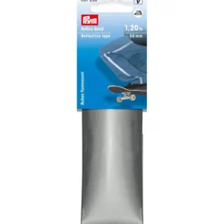 Prym Reflex Tape Strykes på 1,5m – 50mm – Sølvfarget