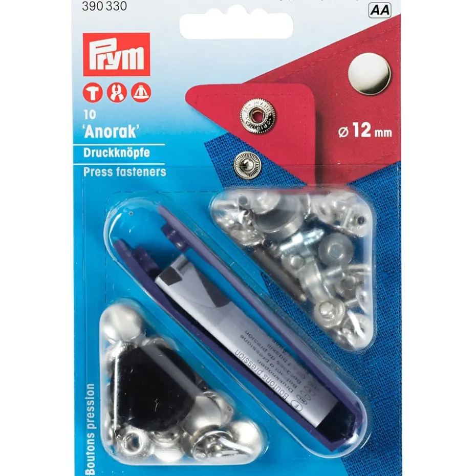 Prym Trykknapper Anorak 12mm – 10stk – Sølv