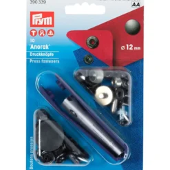 Prym Trykknapper Anorak 12mm – 10stk – Sort