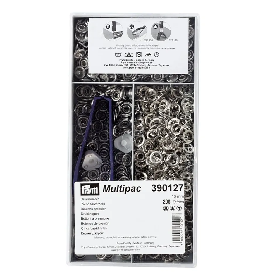 Prym Trykknapper Jersey 10mm 200stk – Sølv