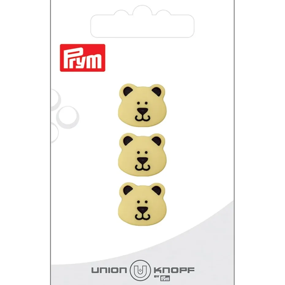 Prym Øyeknapper 453574 – 15mm BAMSE 38 Gul – 3stk