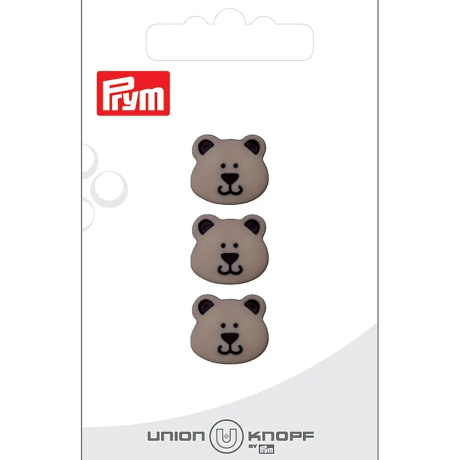 Prym Øyeknapper 453574 – 15mm BAMSE 76 Medium grå – 3stk