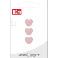 Prym Øyeknapper 23701 – 12mm Hjerte 46 Rose – 3stk