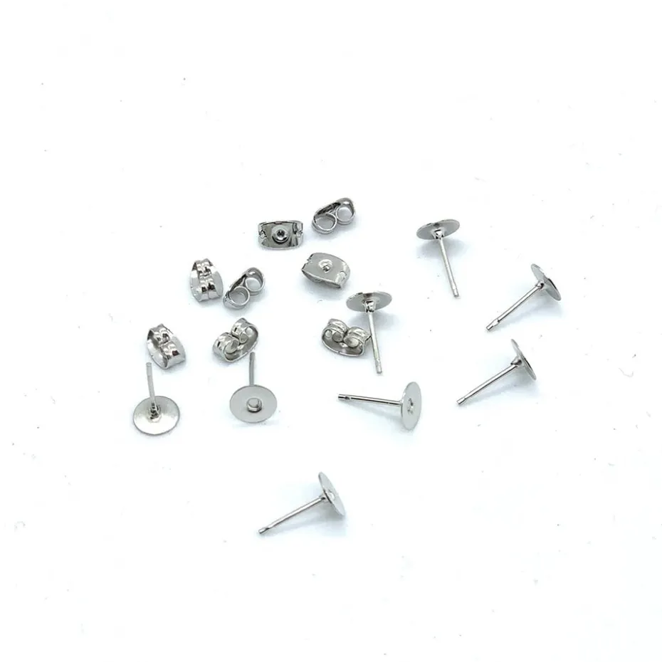 Ørestikk – 6mm 4 par – Sølvfarget