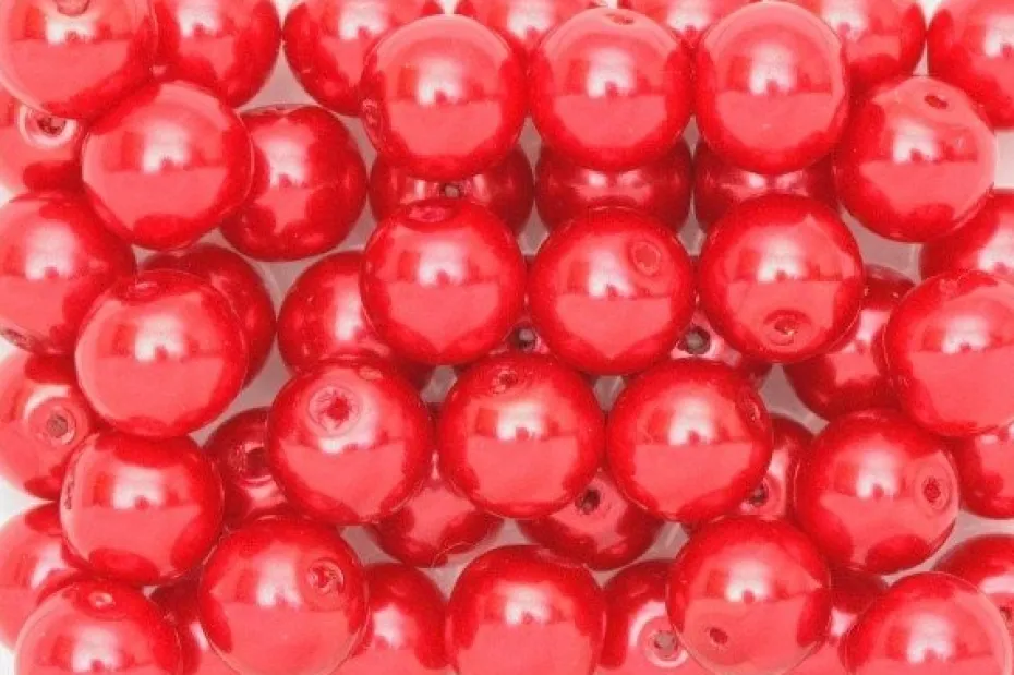 Romerperler 8mm rød 25gr