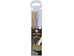 Sakura Gelly Roll – Mixed Sett 3stk – Hvit, sølv og gull