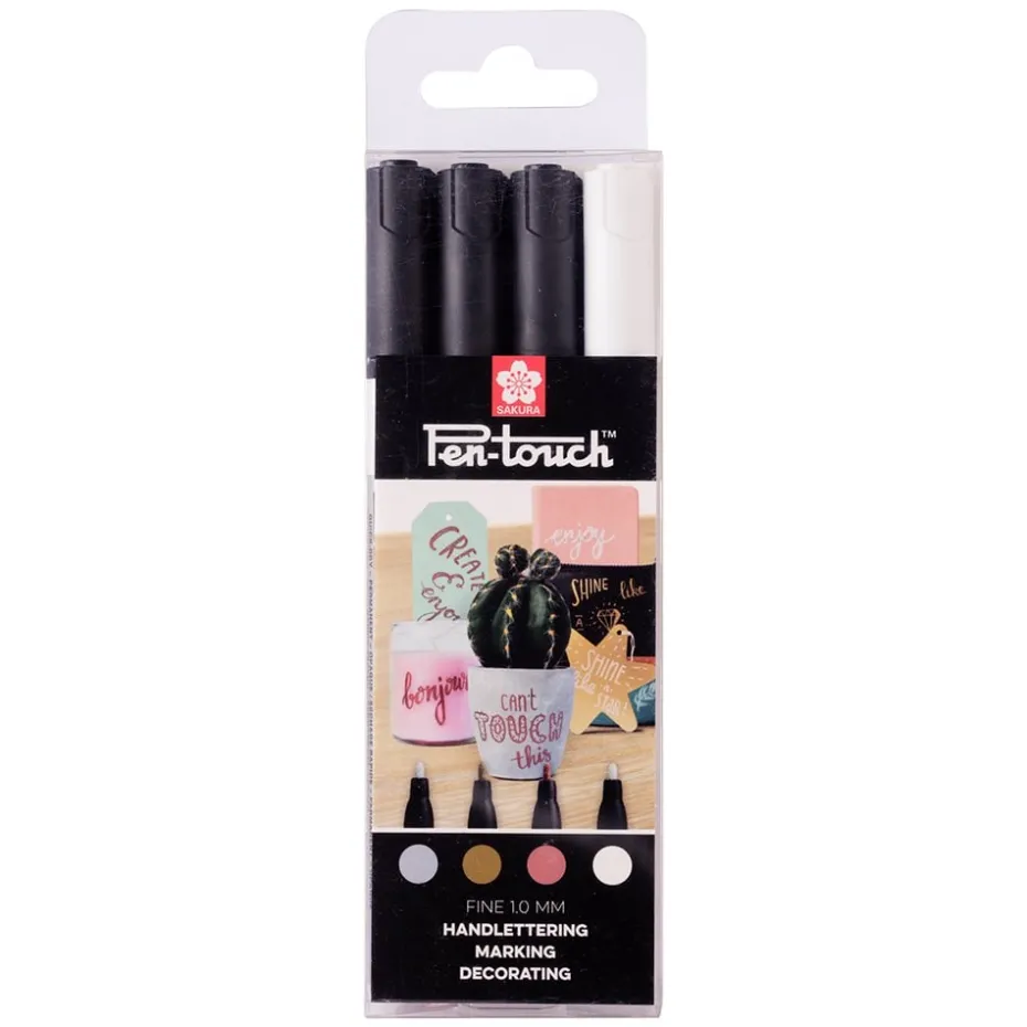 Sakura Pen-Touch – Fine 1mm – Sett 4stk – Metallic