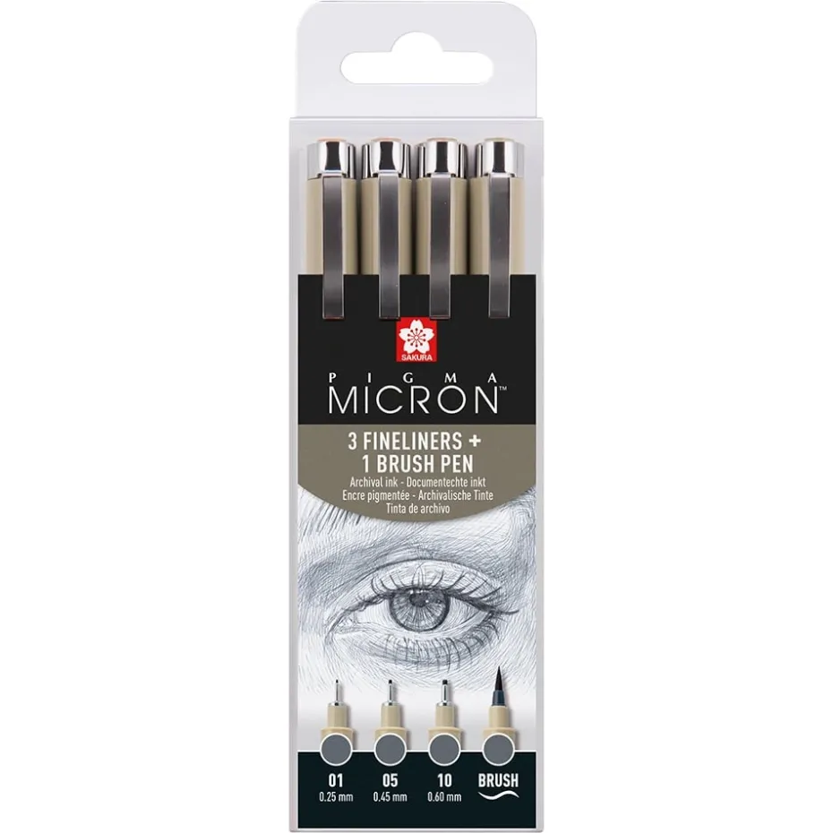 Sakura Pigma Micron Sett 4stk – Cool Gray