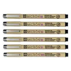 Sakura Pigma Micron Sett 4+2 stk – 49 Sort