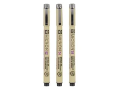 Sakura Pigma Micron Sett 3stk – 49 Sort – 02 04 08
