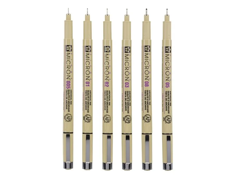 Sakura Pigma Micron Sett 6stk – 49 Sort