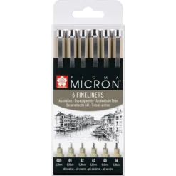 Sakura Pigma Micron Sett 6stk – 49 Sort