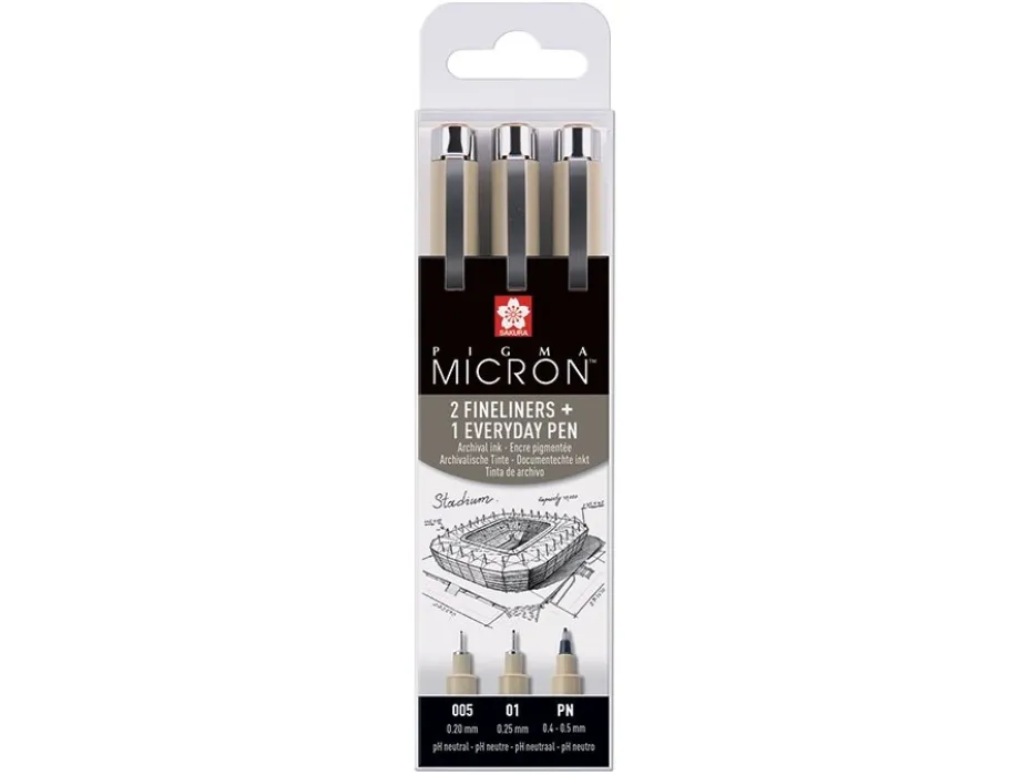 Sakura Pigma Micron Sett 3stk – Urban/Architecture