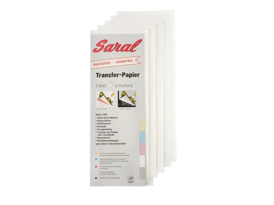 Saral Grafitt overføringspapir Hvit – 5 ark 22x28cm