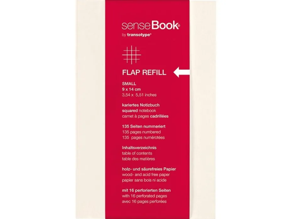 SenseBook FLAP REFILL – 9x14cm – Ruter