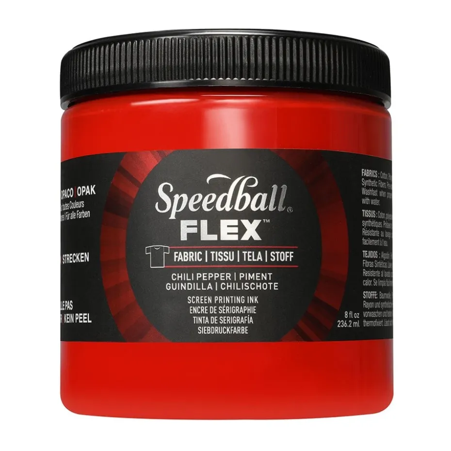 Speedball FLEX Fabric Screen ink 237ml – Chili Pepper (rød)