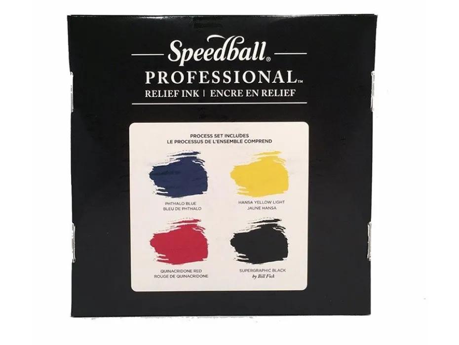 Speedball Pro Relief Ink – Sett med 4 farger 4 x 8oz