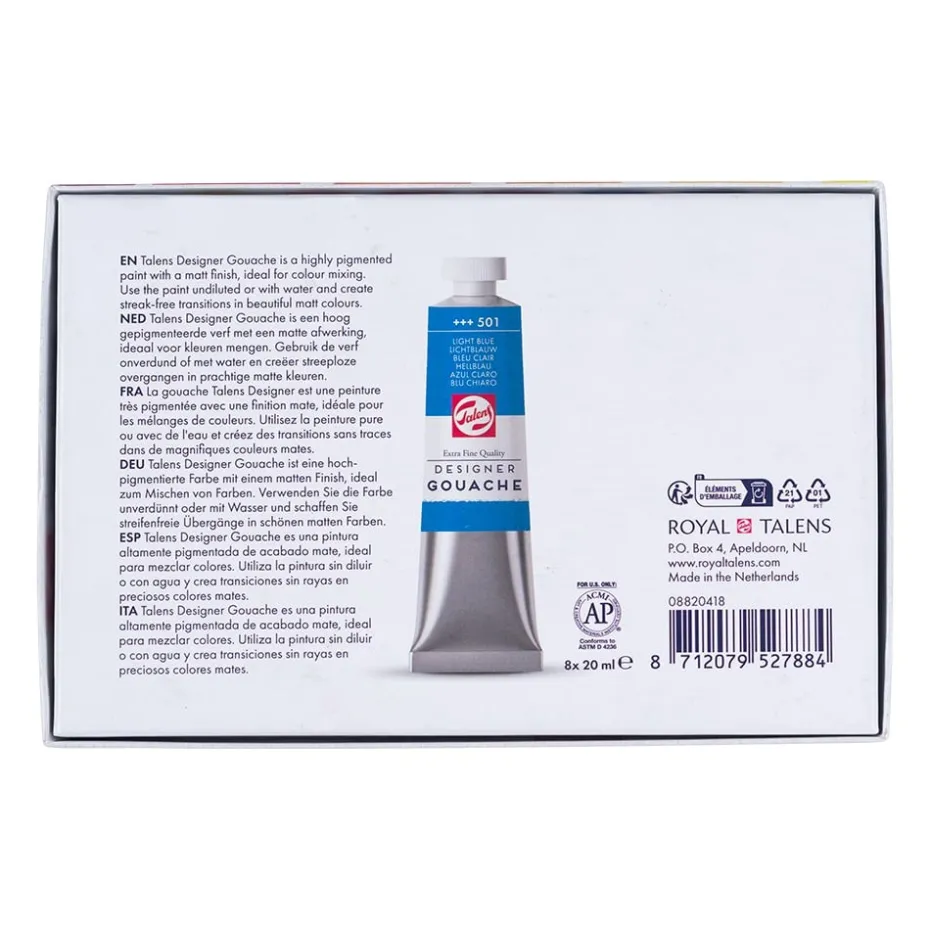 Talens Designer Gouache 20ml – Mixing Sett – 8stk