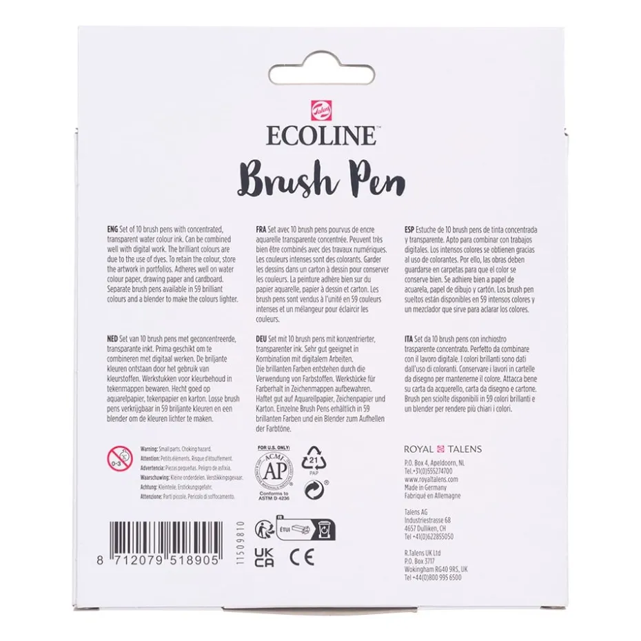 Talens Ecoline Brush Pen Sett 10stk – Galaxy