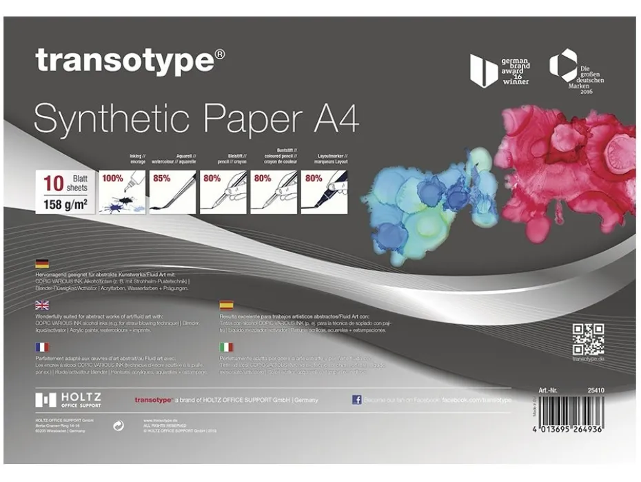 Transotype Synthetic Paper A4 – 10ark 158g