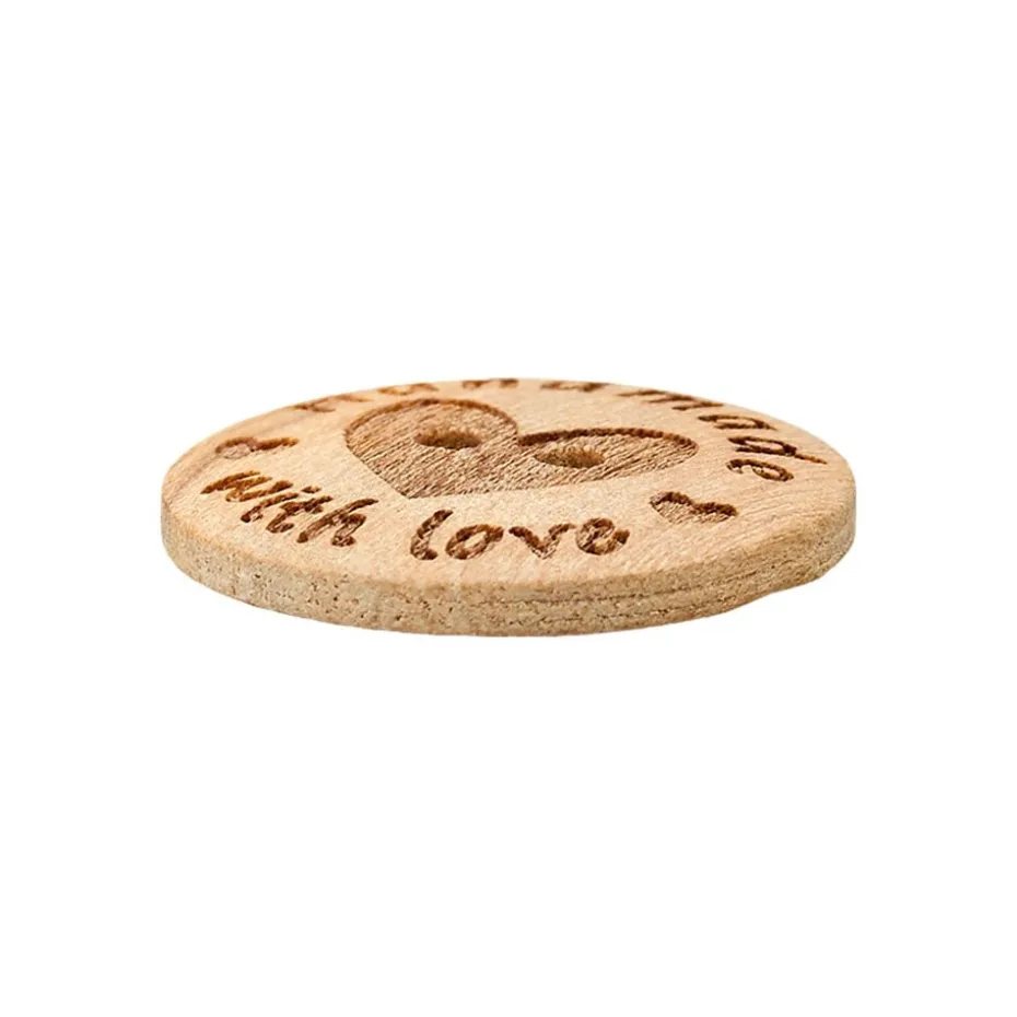 Treknapp 454484 Handmade with love 2-hulls – 20mm – 16 Natur