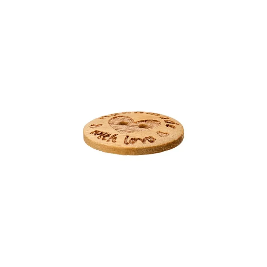 Treknapp 454484 Handmade with love 2-hulls – 15mm – 16 Natur
