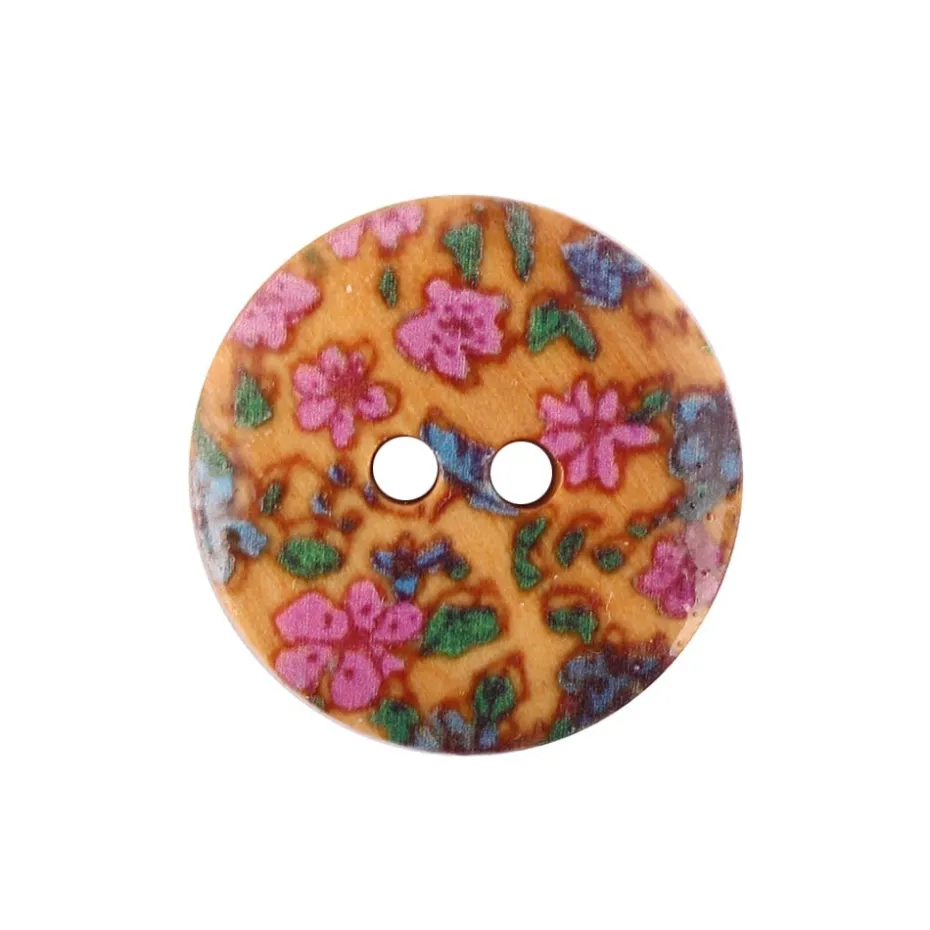 Treknapp – 2-hull 20mm – Blomster