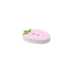 Treknapp 454475 Jordbær 2-hulls – 15mm – 46 Lys rosa
