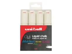 UNI Chalk Marker PWE-8K Sett 4stk Chissel Hvit
