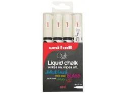 UNI Chalk Marker PWE-5M Sett 4stk Medium Hvit