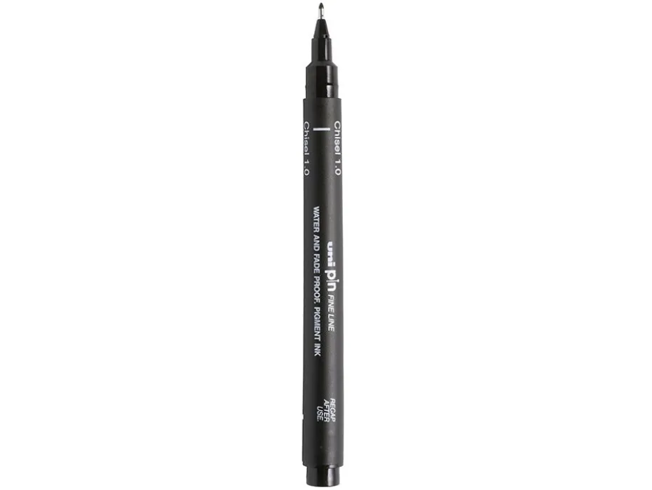 Uni pin Fineliner Chisel 1mm Sort