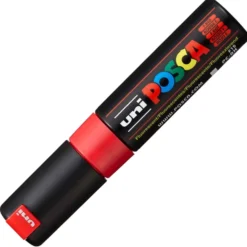 Uni POSCA PC-8K – Chisel 8mm – F15 Fluorescent Red