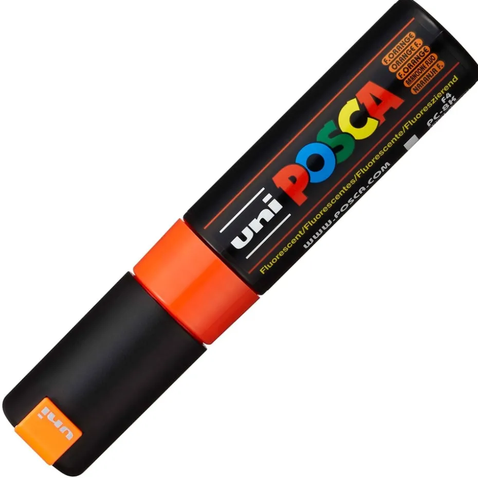Uni POSCA PC-8K – Chisel 8mm – F4 Fluorescent Orange