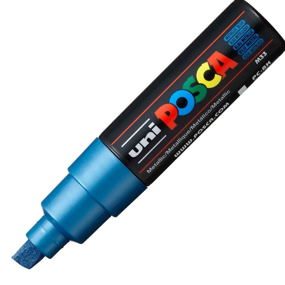 Uni POSCA PC-8K – Chisel 8mm – M33 Metallic Blue