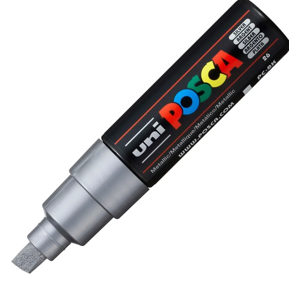Uni POSCA PC-8K – Chisel 8mm – 26 Silver