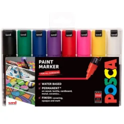 Uni POSCA PC-7M – Bullet 4,5-5,5mm – Sett Standard 8stk