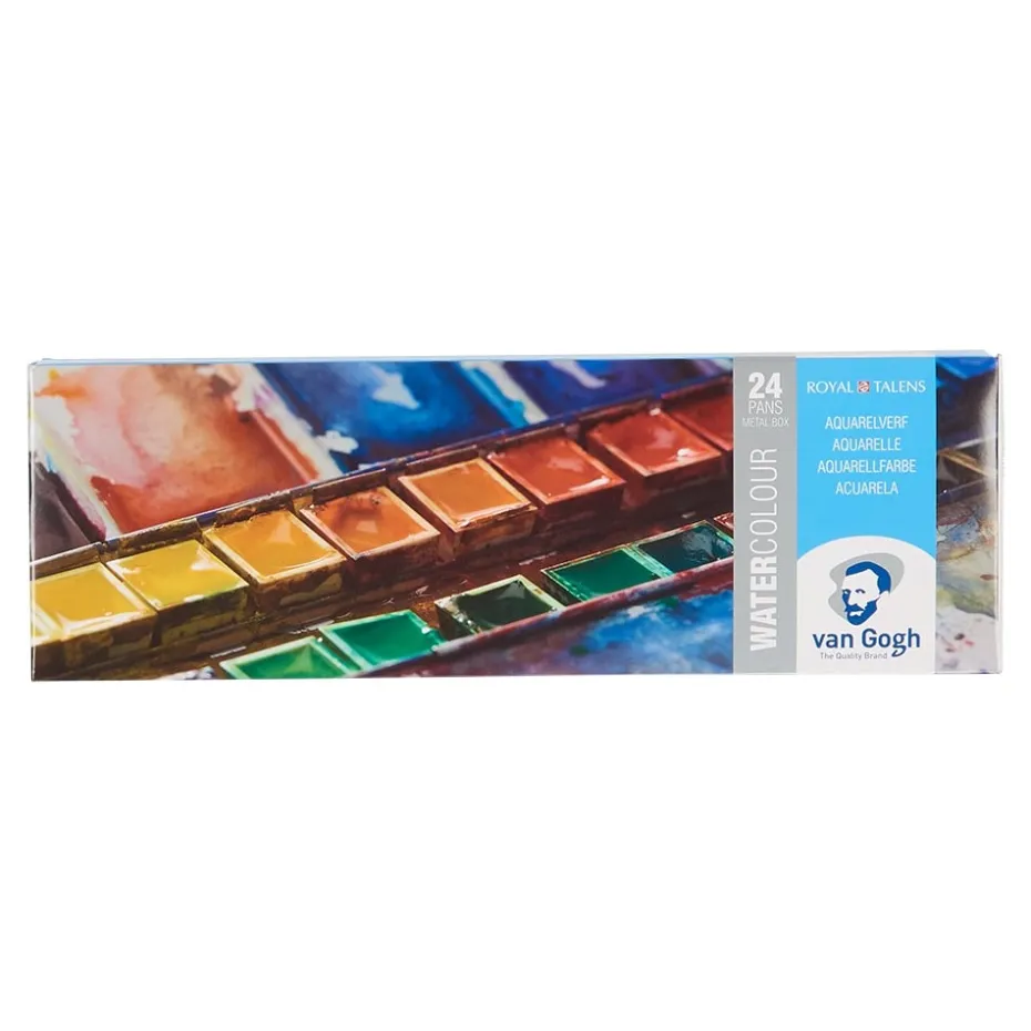 Van Gogh Akvarell – Metallskrin Sett – 24 half-pan og pensel