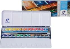 Van Gogh Akvarell – Metallskrin Sett – 24 half-pan og pensel