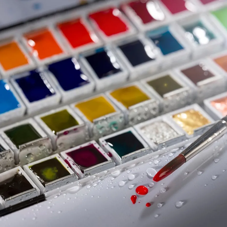 Van Gogh akvarell – Metallskrin sett – 48 half pan