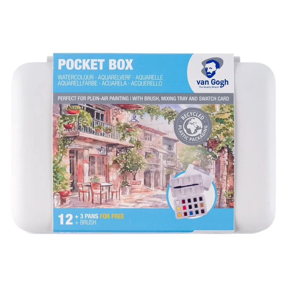 Van Gogh Akvarell Pocketbox Sett – 12+3 – Inkl pensel