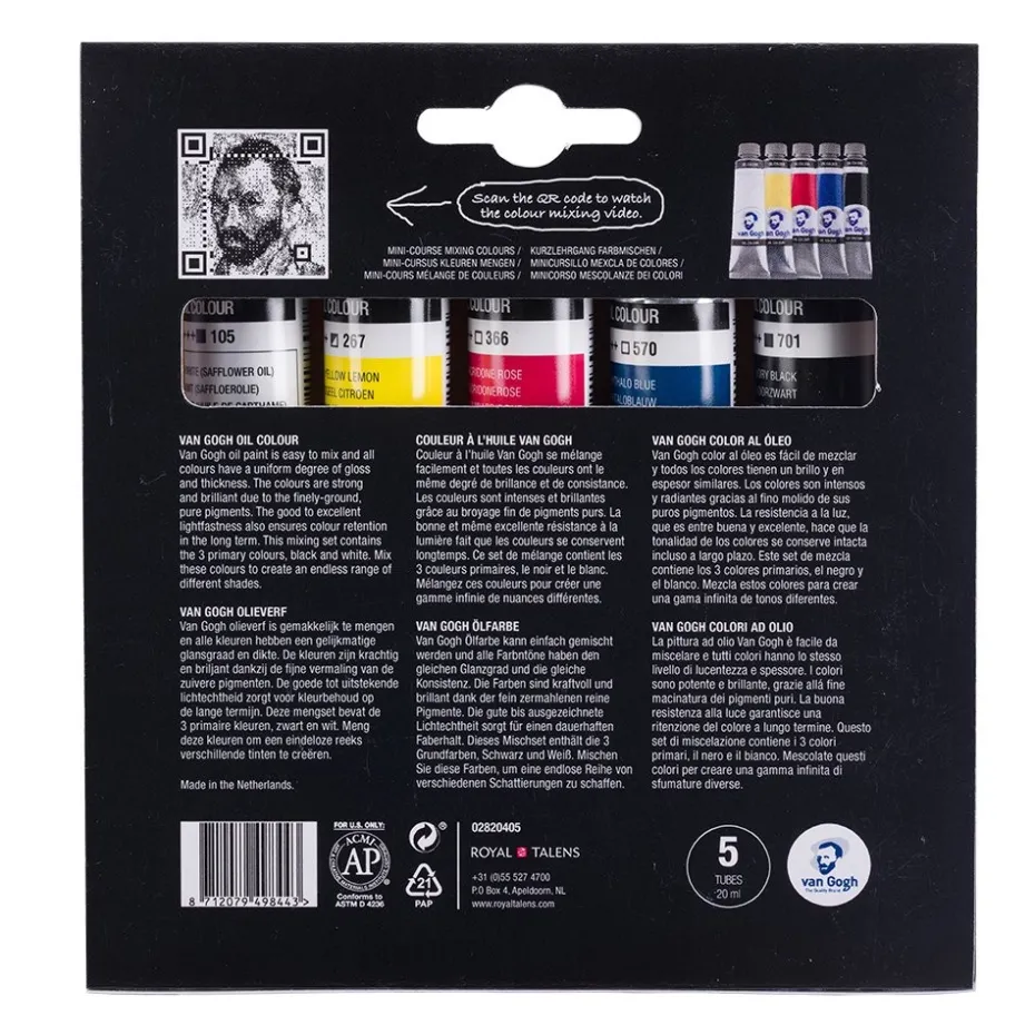 Van Gogh Oljemaling Sett – 5x20ml Primary
