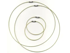 Wire halsring og armbånd m/skrulås, limegrønn 2sett