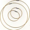 Wire halsring og armbånd m/skrulås, gyllenbrun 2sett