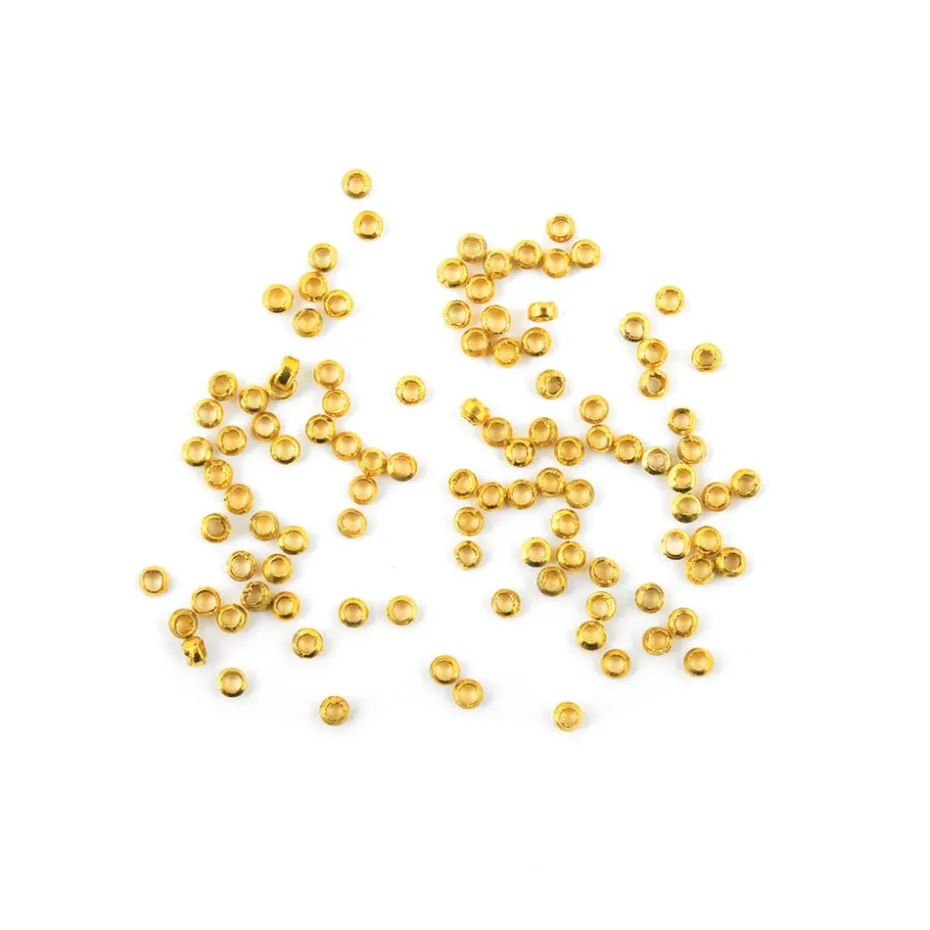 Wireklemme rund – 2,0mm 100stk – Gullfarget
